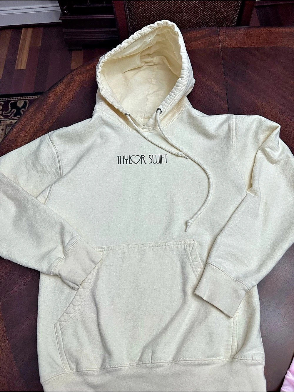Taylor Swift Official Merch Eras Tour Hand Heart Guitar Hoodie Cream XS/Small